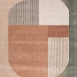 Pink tint/sea green hand tufted Rug - Size (9x6)