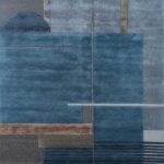 ensign blue nickel hand tufted Rug - Size (6x4)