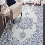 BLUE AND GREY PERSIAN HAND TUFTED CARPET - Size (6x4)
